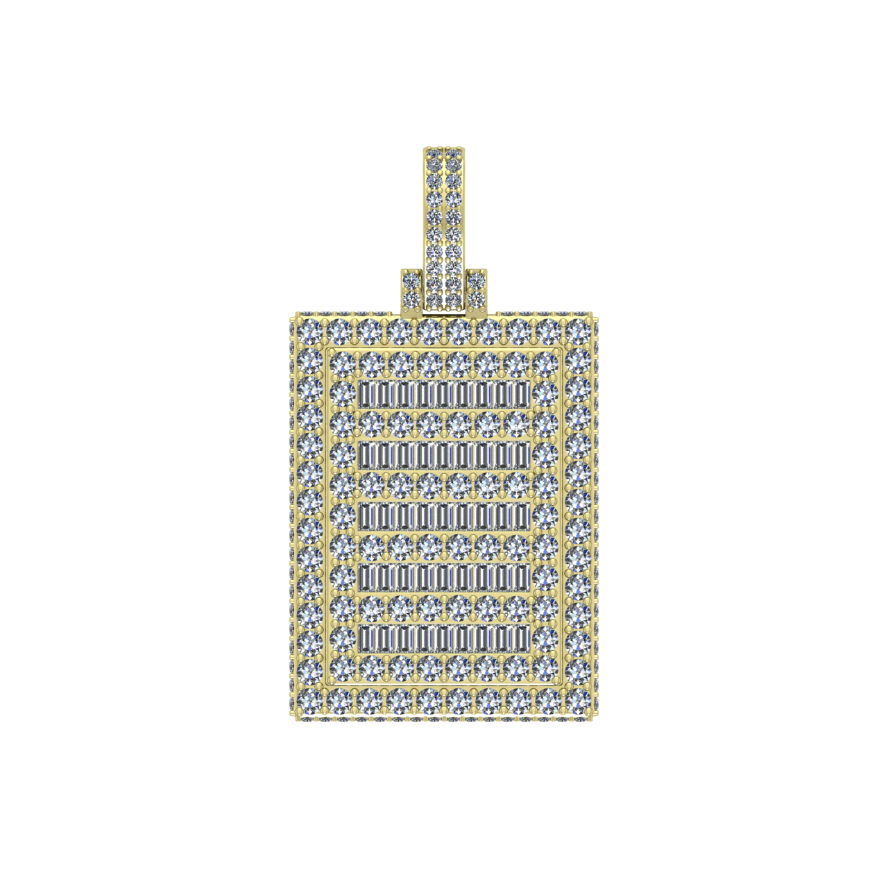HIP-HOP DOG TAG DIAMONDS PENDANT